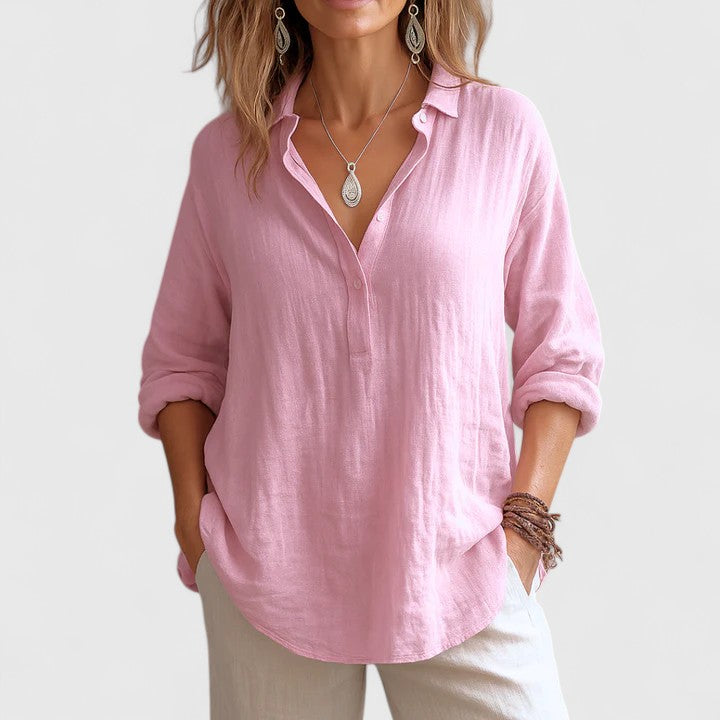 Franzina - Camisa de lino cómoda