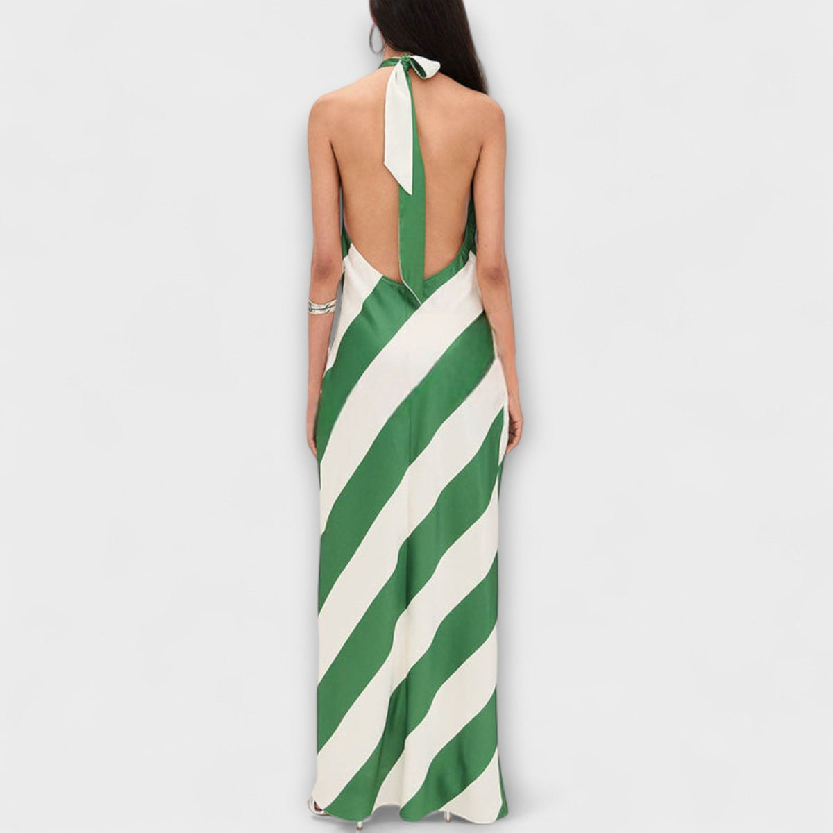 Marlowe - Vestido maxi a rayas con espalda descubierta