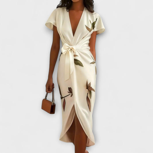 Vestido cruzado de satén