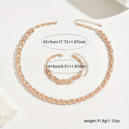 Berta™ | Set de Joyas de Espiga con Cristales