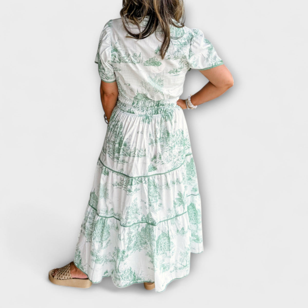 Eliza - Vestido maxi con motivo clásico