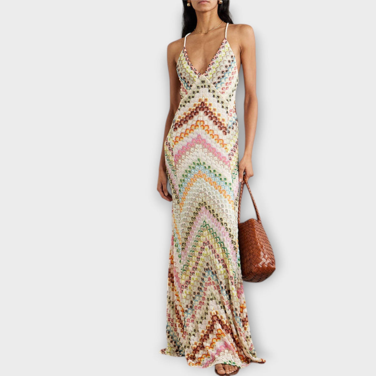 Remi - Maxi vestido con motivo a zigzag colorido de Missoni