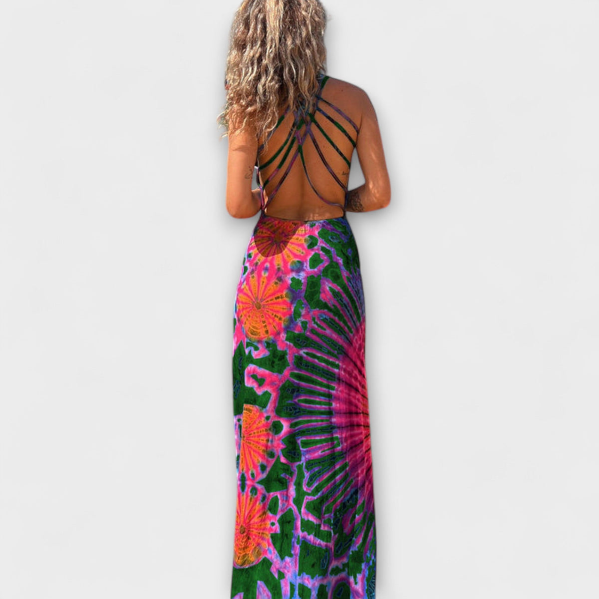 Ronja - El vestido maxi Tie-Dye impreso