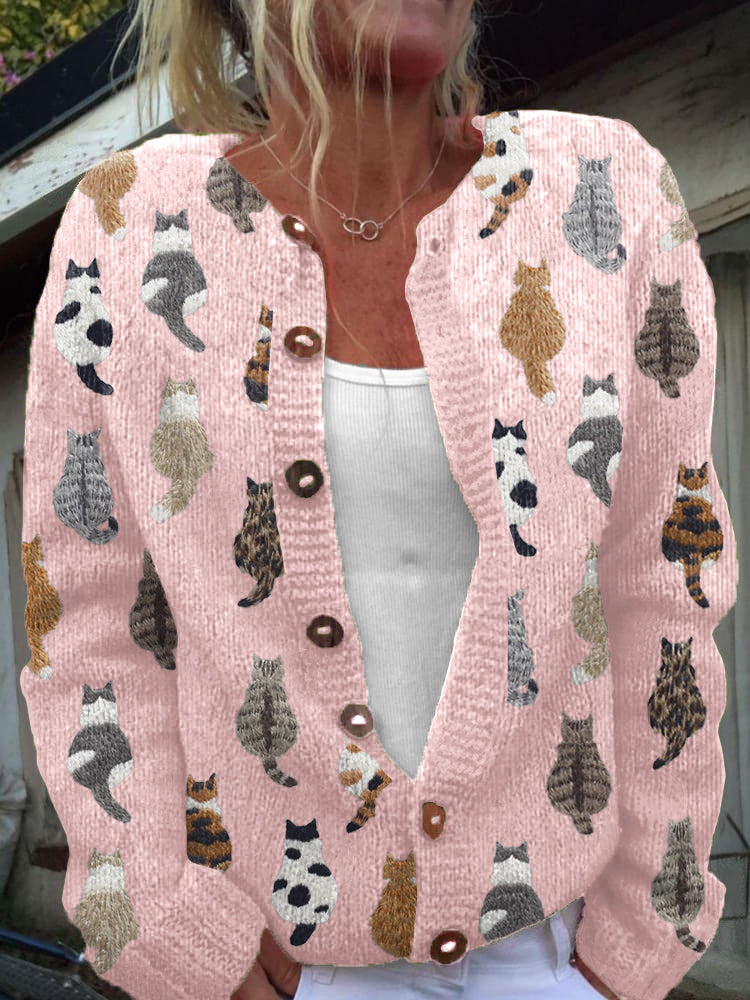 Carlota™ | Cárdigan con Estampado de Gatos