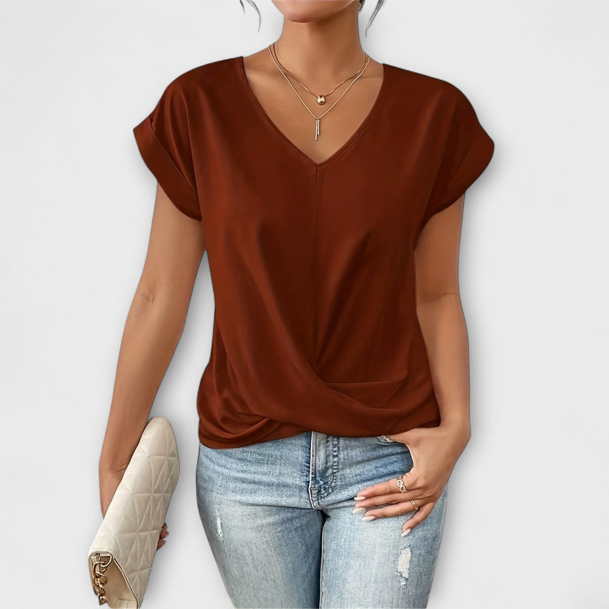 Eloise - Top con escote en V y detalle de lazo