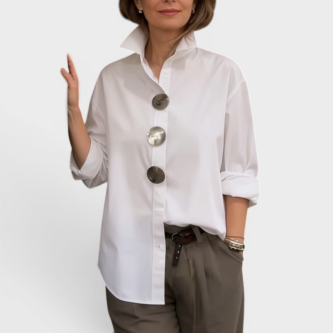 Élodie™ | Blusa chic con cuello alto