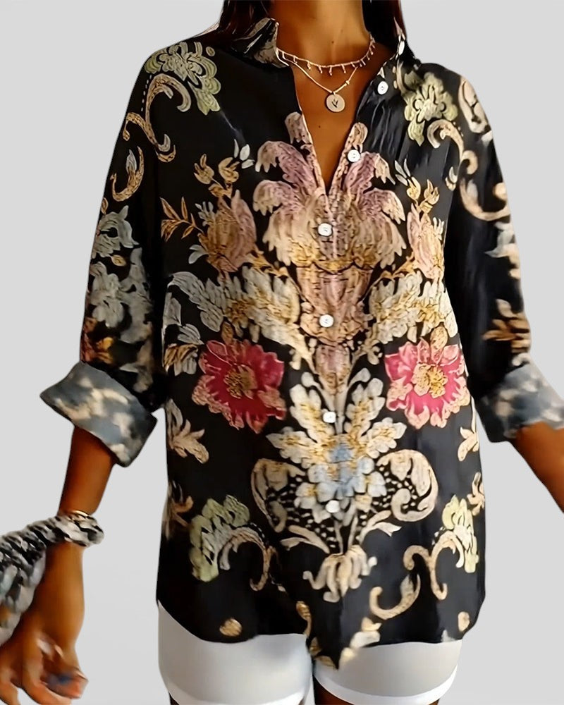 Irena | Camisa con estampado y cuello