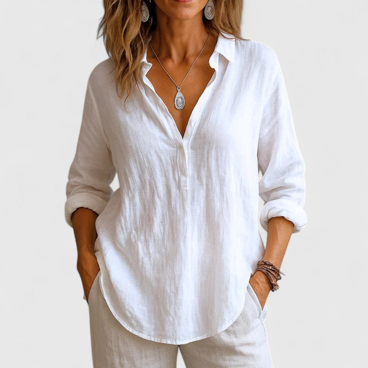 Franzina - Camisa de lino cómoda