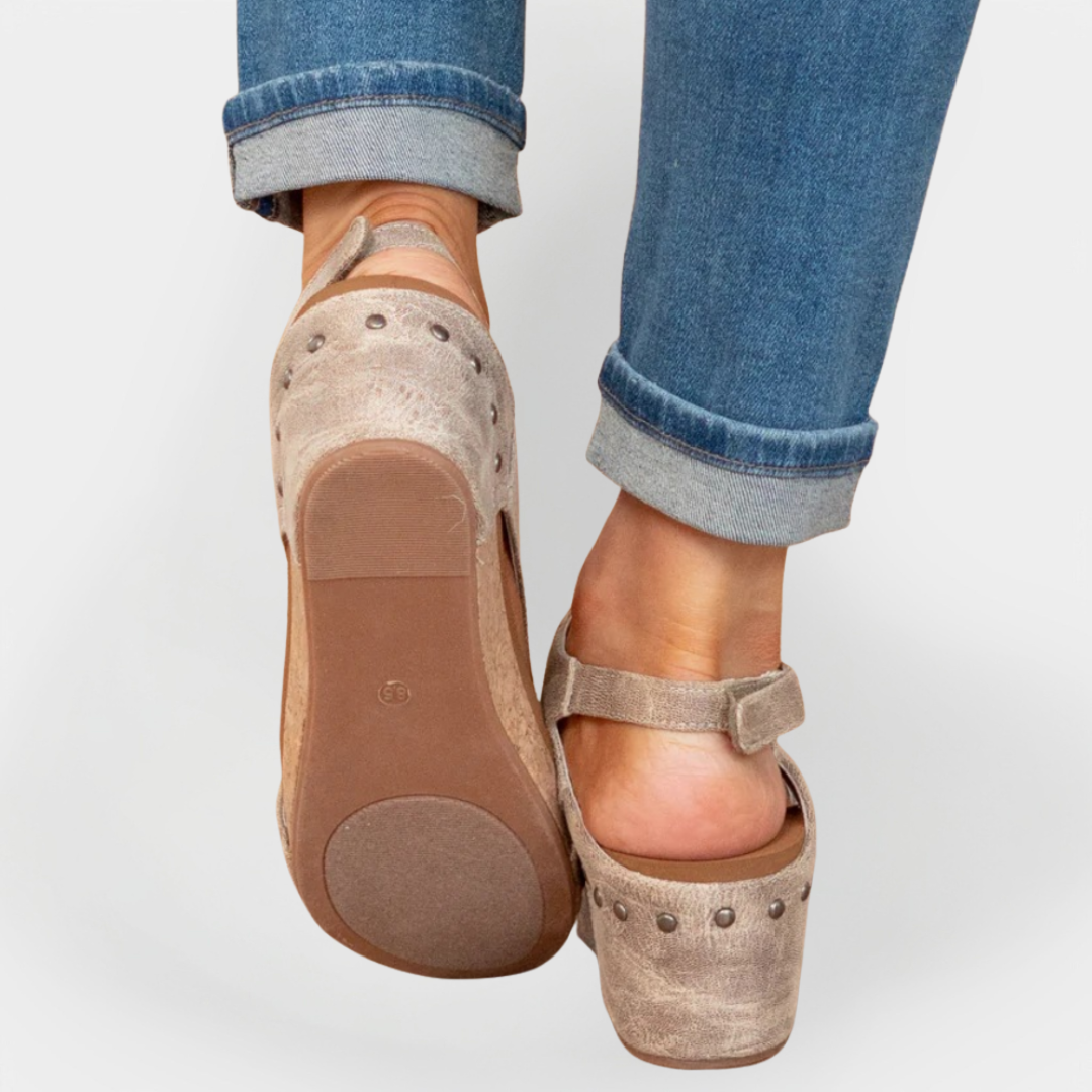 Sandalias con plataforma de ante