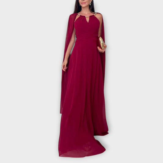 Mabel - Vestidos maxi elegantes con abrigo y abertura alta