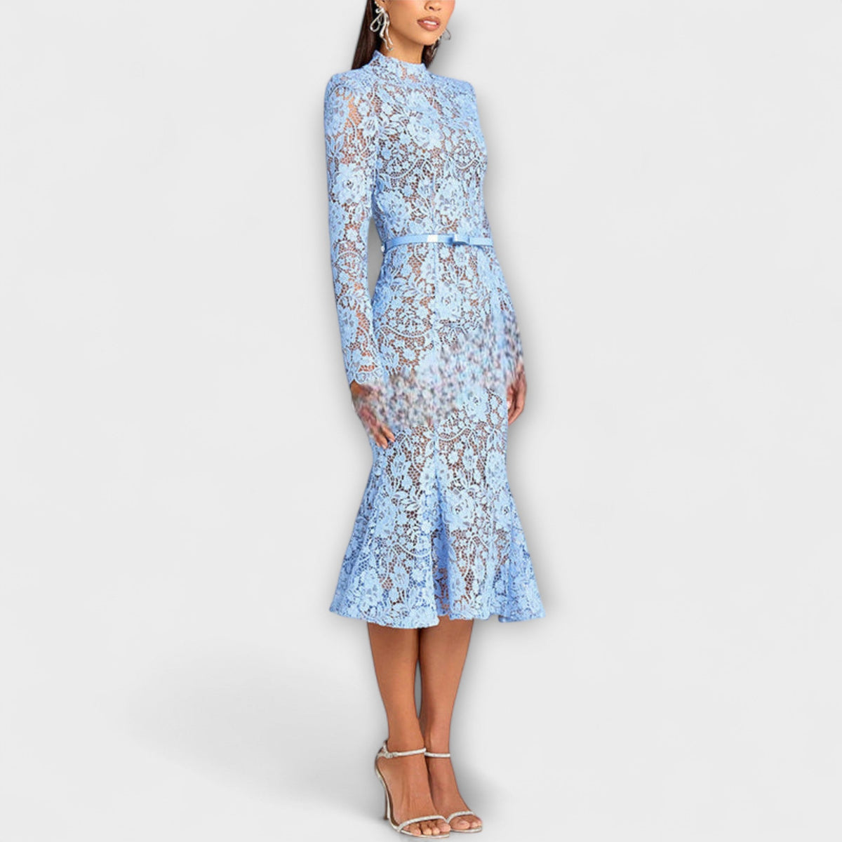 Freya - Vestido Midi Elegante de Encaje Floral