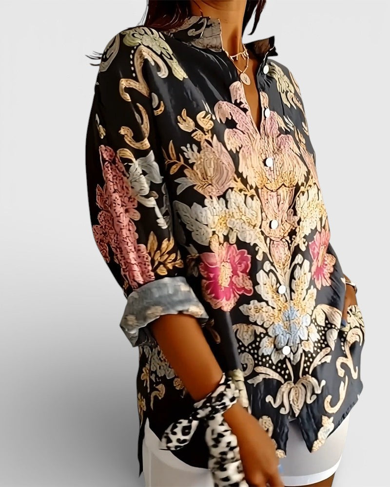 Irena | Camisa con estampado y cuello
