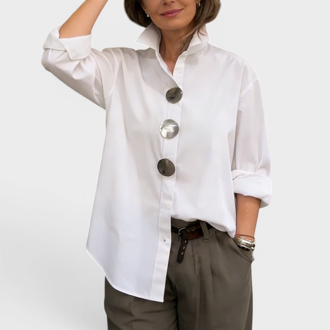 Élodie™ | Blusa chic con cuello alto