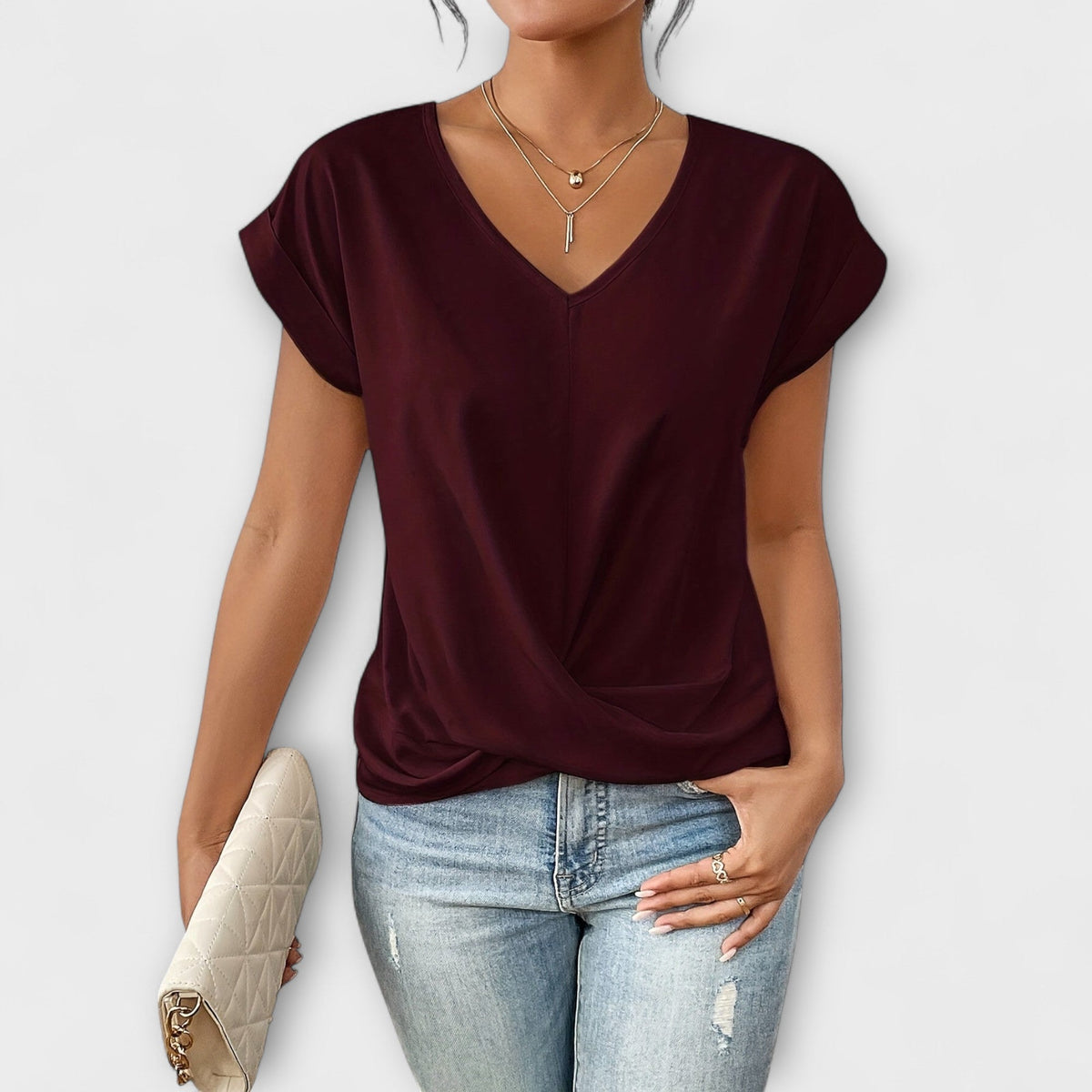 Eloise - Top con escote en V y detalle de lazo