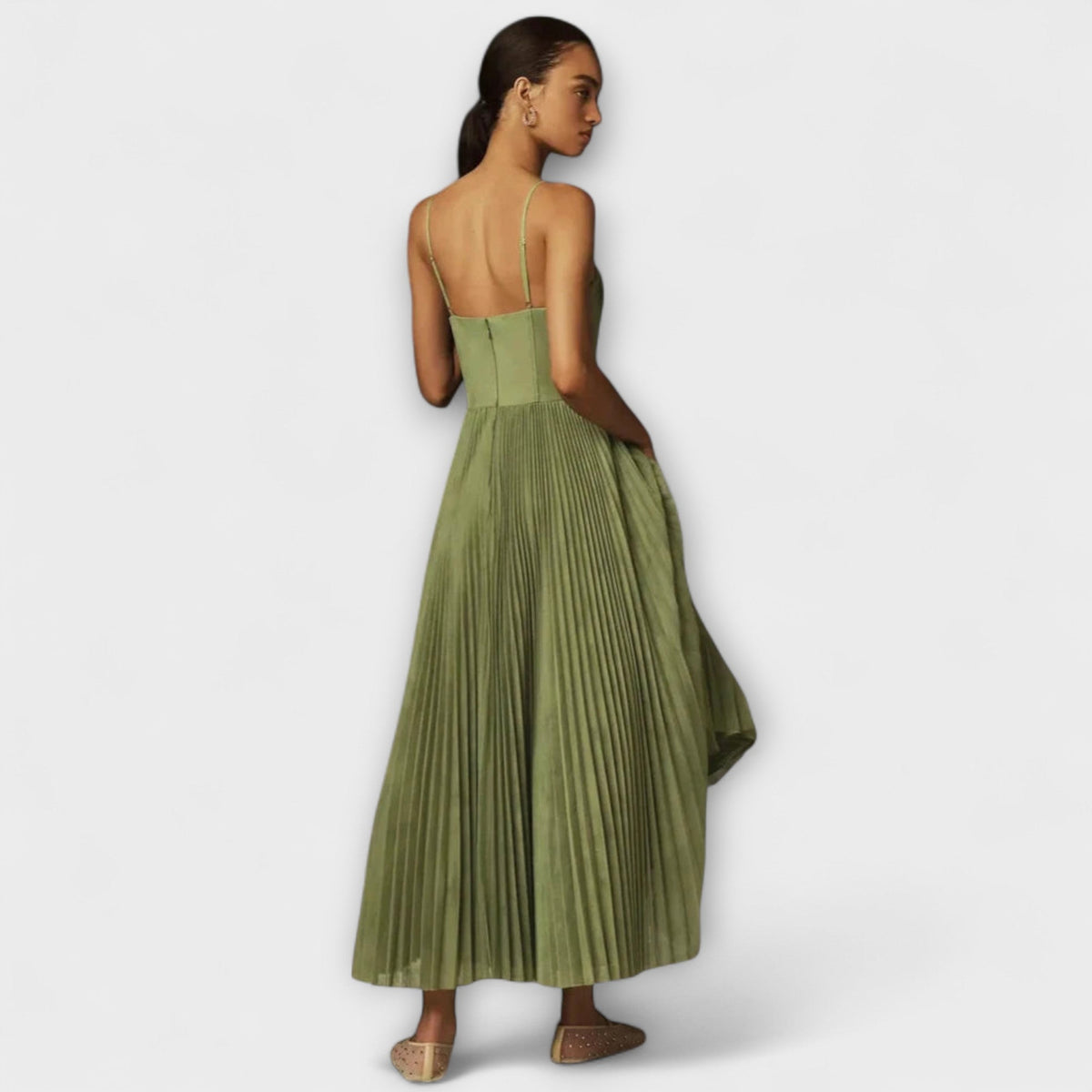 Marilyn - Vestido Midi de Tul Rizado con Bustier