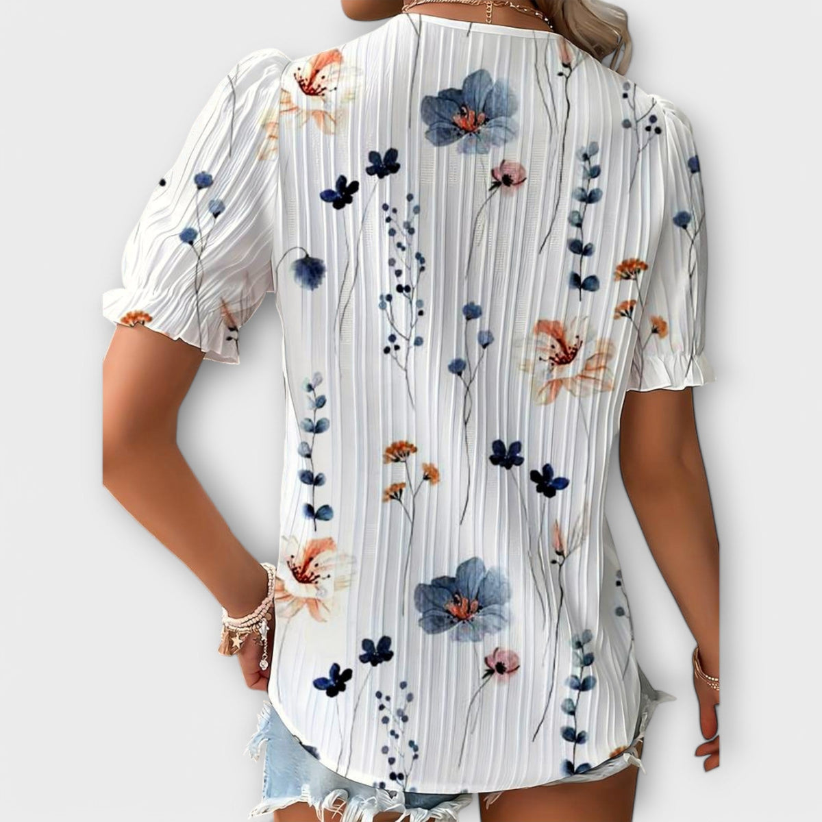 Emily - Blusa de moda con escote en V