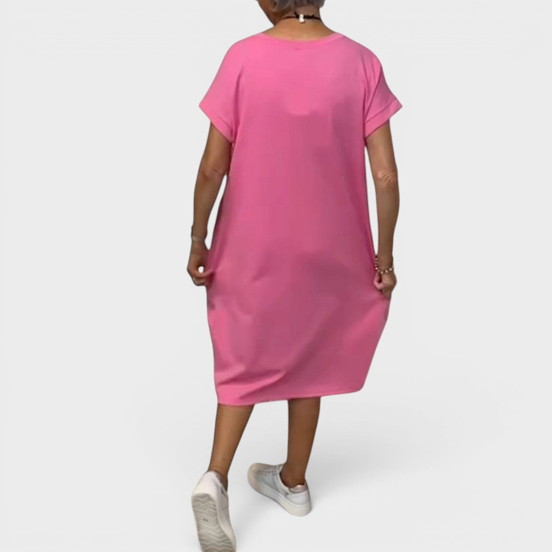 Nicole | Vestido midi fluido con bolsillos