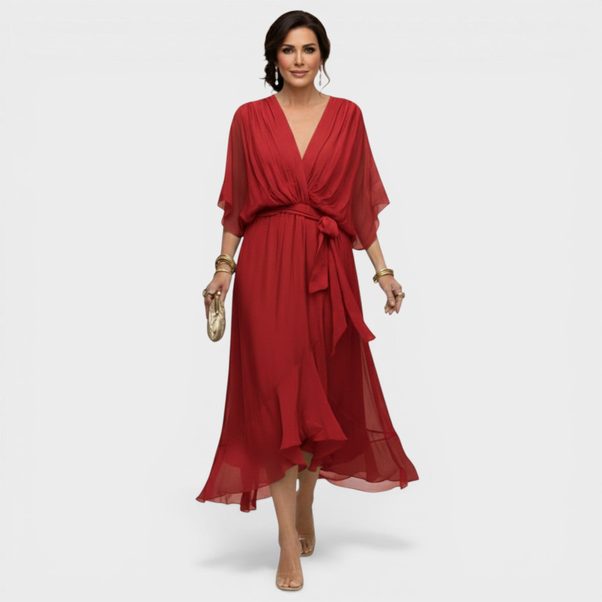 Monika | Vestido elegante de chiffon