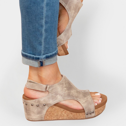 Sandalias con plataforma de ante