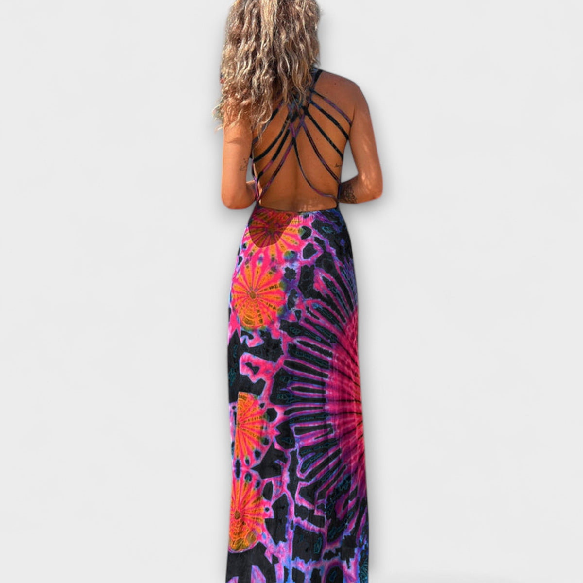 Ronja - El vestido maxi Tie-Dye impreso