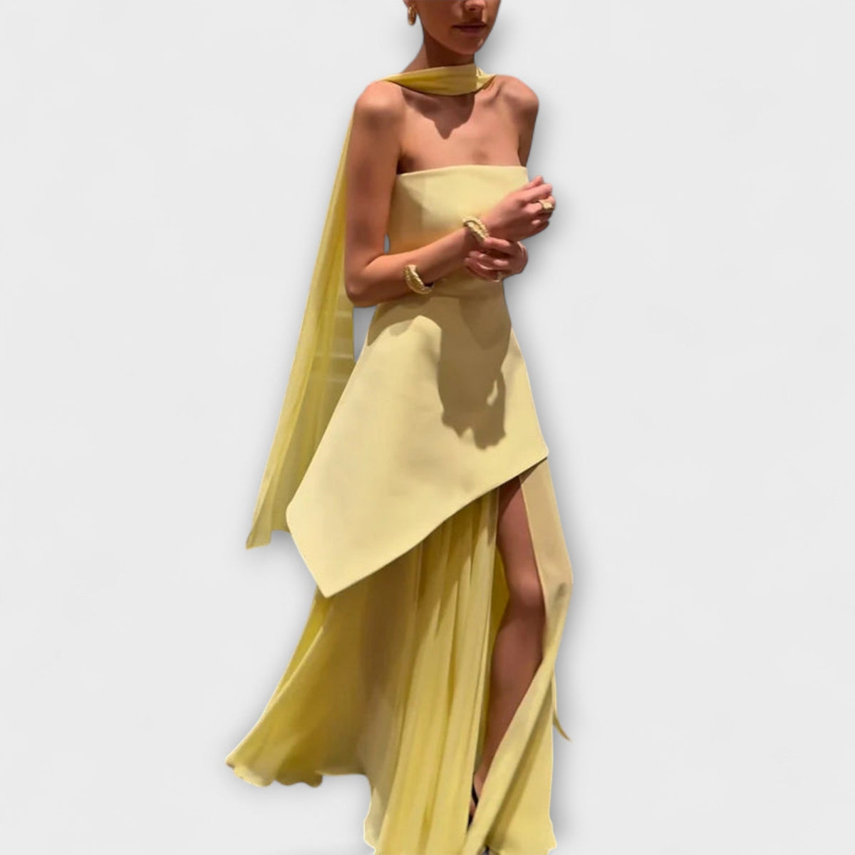 Goldie - Vestido largo de chiffon