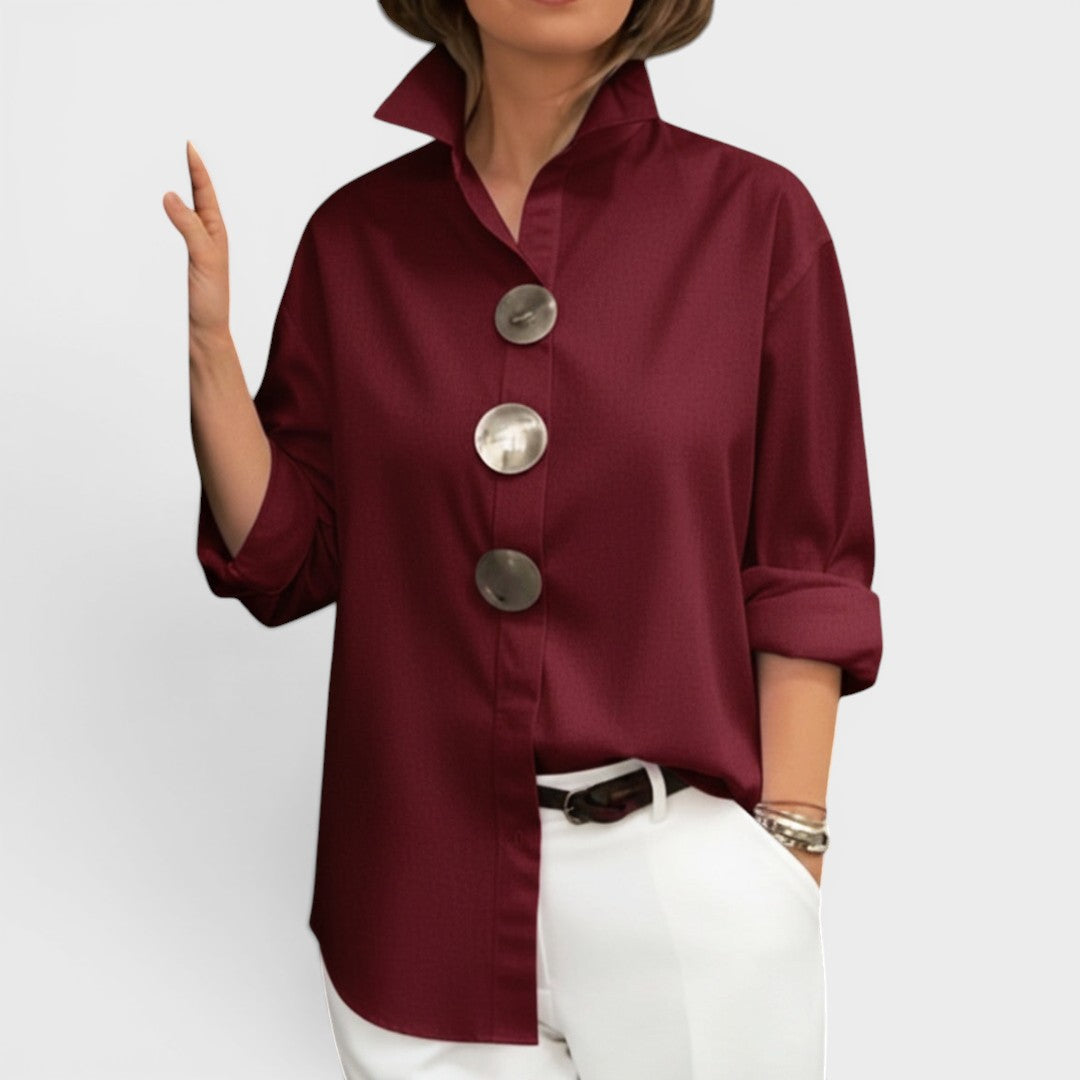 Élodie™ | Blusa chic con cuello alto