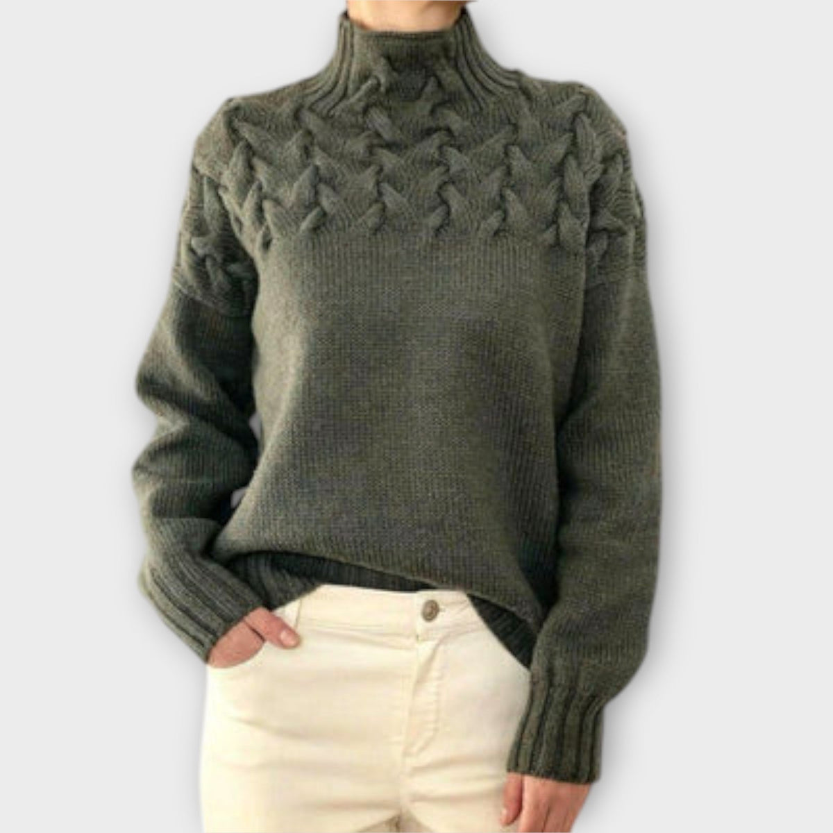 Eva - Suéter mujer con motivo de punto detallado