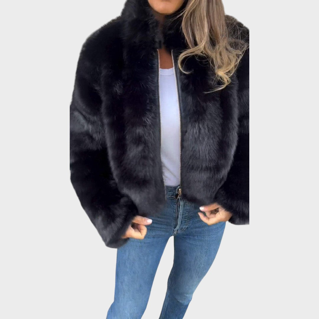 Otilia™ | Abrigo de Cuero con Cremallera