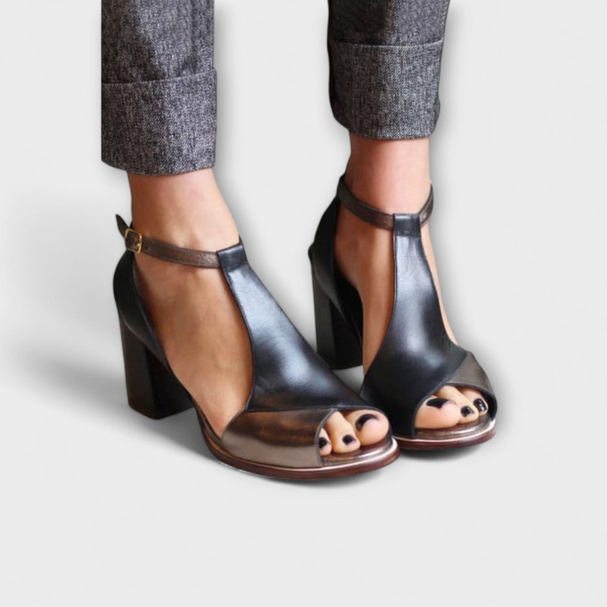 Sandalias Karolína de Piel Sofisticadas con Tacones