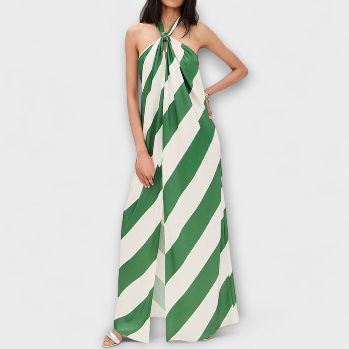 Marlowe - Vestido maxi a rayas con espalda descubierta