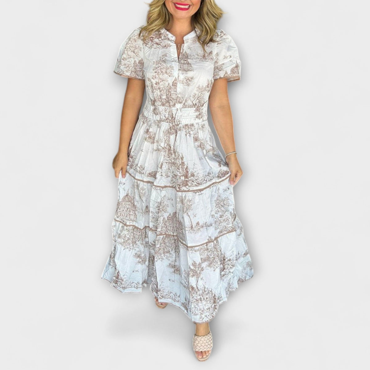 Eliza - Vestido maxi con motivo clásico