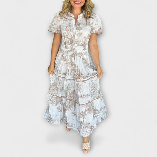 Eliza - Vestido maxi con motivo clásico