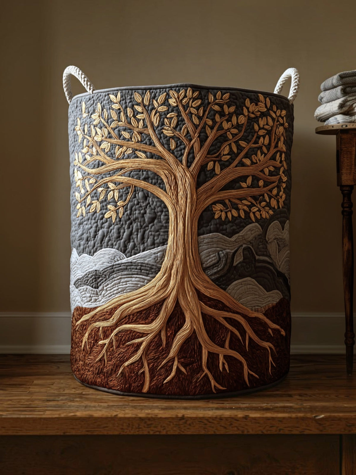 Árbol de la Vida | Cesta de Almacenaje Acolchada