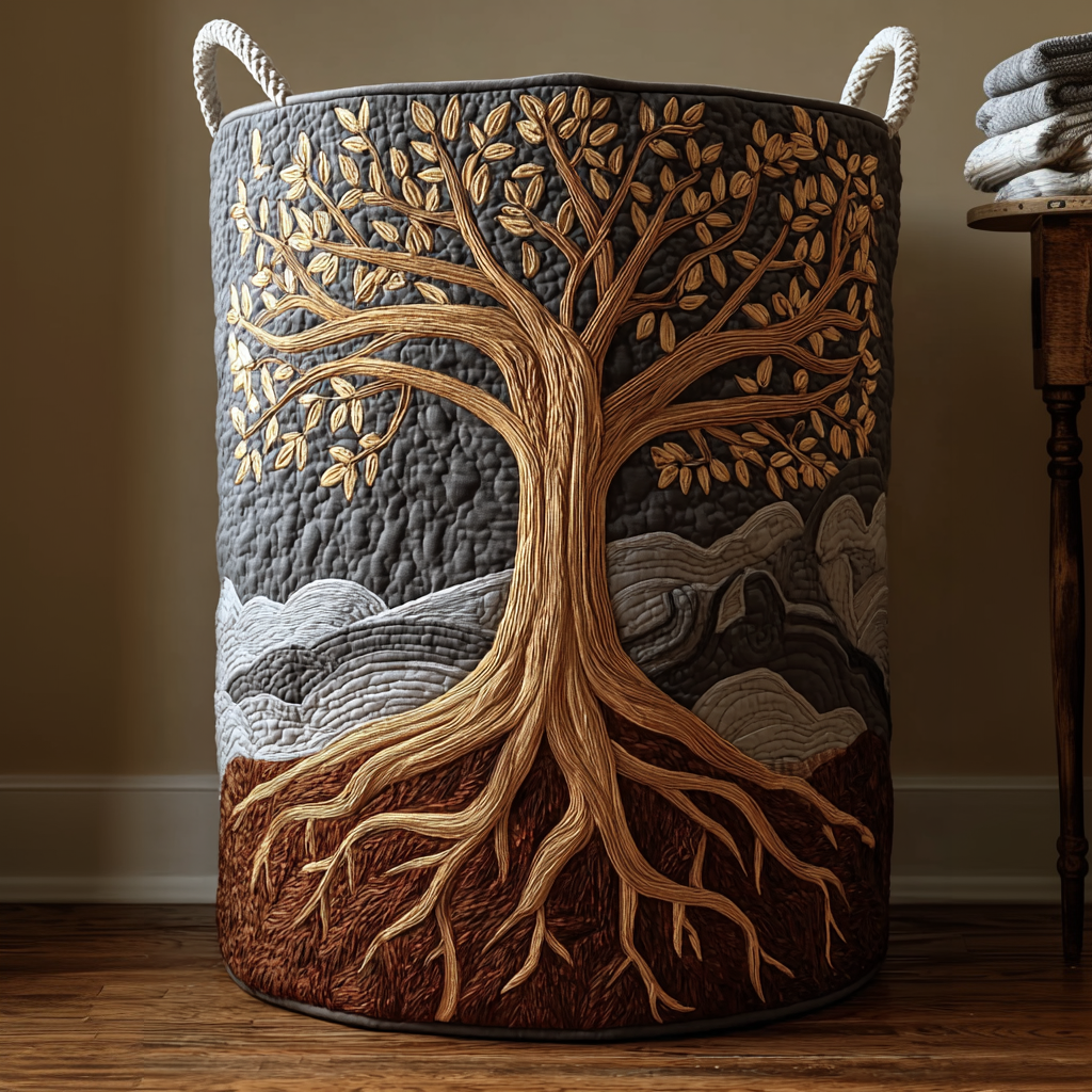 Árbol de la Vida | Cesta de Almacenaje Acolchada