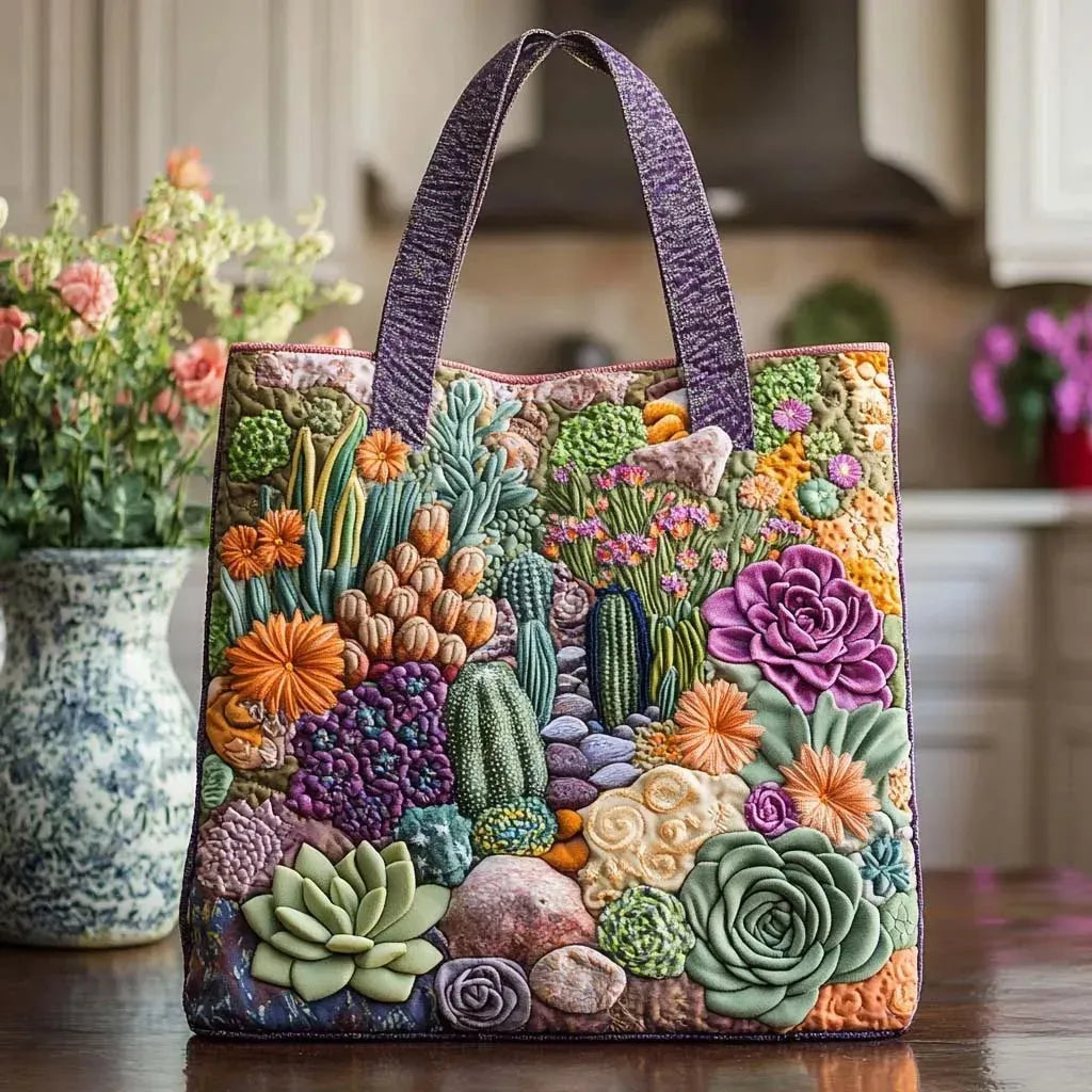 Jardín de Suculentas | Bolso Artesanal Acolchado