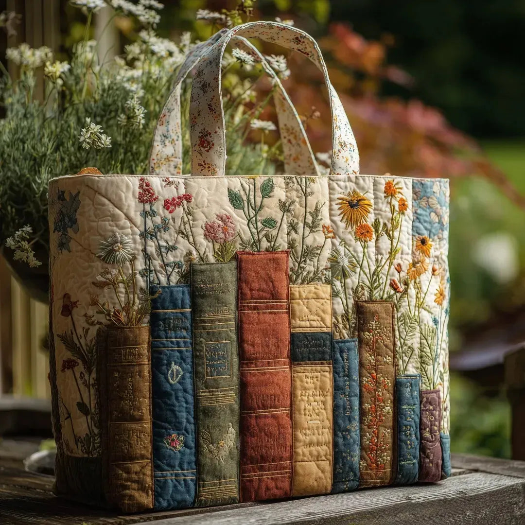 Libros y Flores | Bolso Artesanal Acolchado