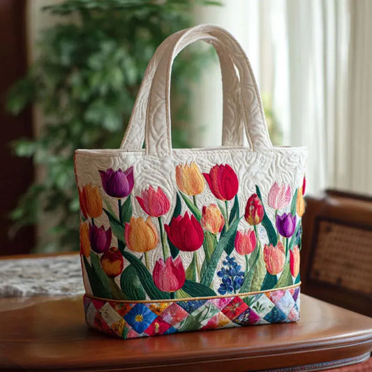 Jardín de Tulipanes | Bolso Artesanal Acolchado