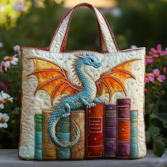 Dragón Guardián de Libros | Bolso Artesanal Acolchado