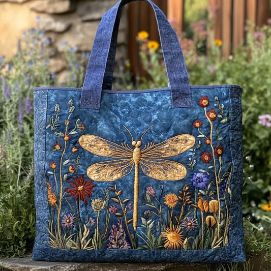 Libélula Dorada | Bolso Artesanal Acolchado