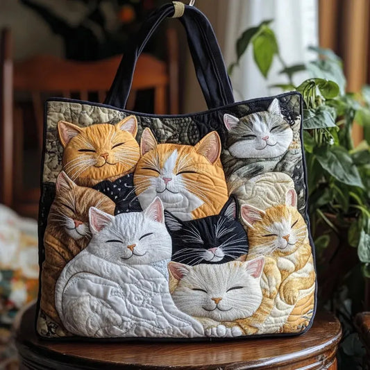 Gatitos Dormidos | Bolso Artesanal Acolchado