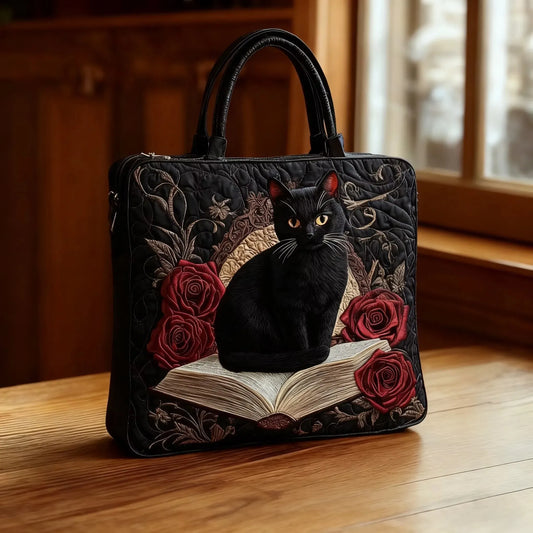 Gato sobre Libros | Bolso Artesanal Acolchado