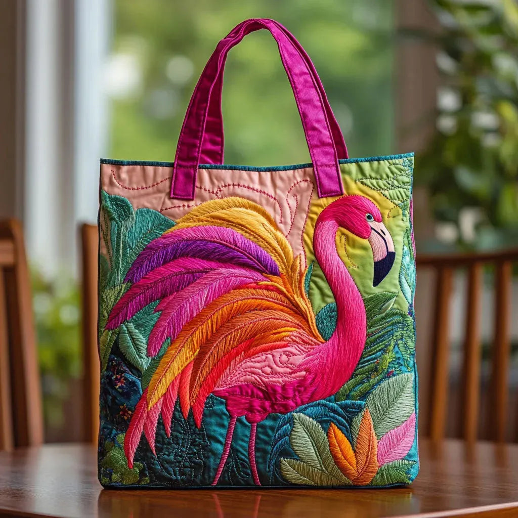Flamenco Arcoíris | Bolso Artesanal Acolchado