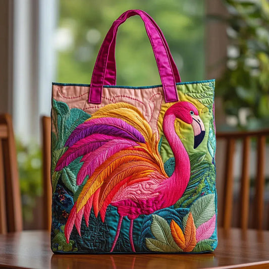 Flamenco Arcoíris | Bolso Artesanal Acolchado