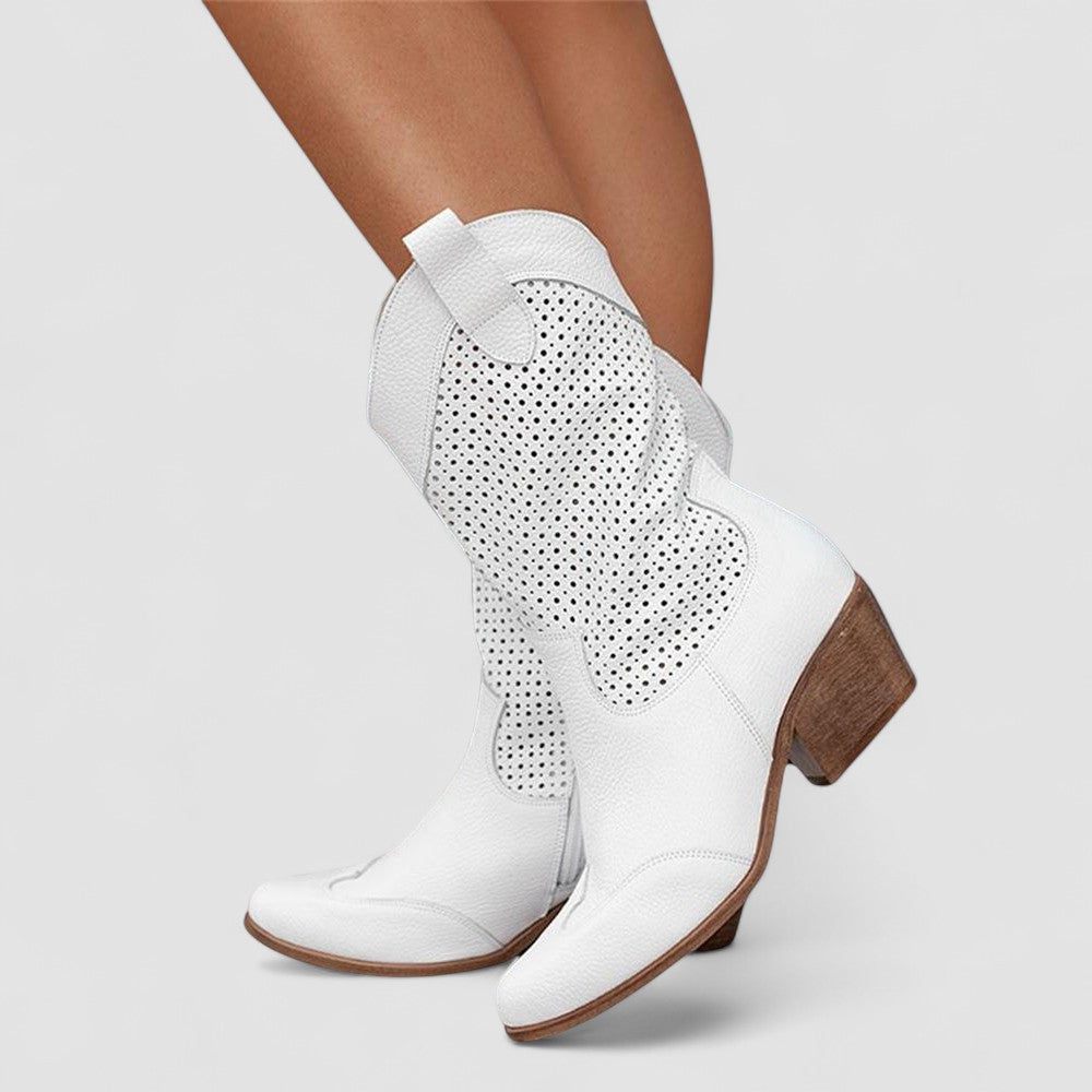 Ximena™ | Botas Western Perforadas