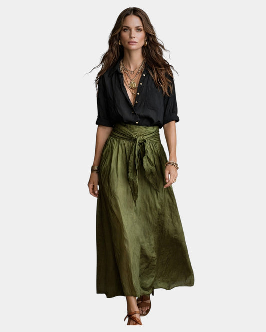 Dione| Falda midi + camisa negra de regalo