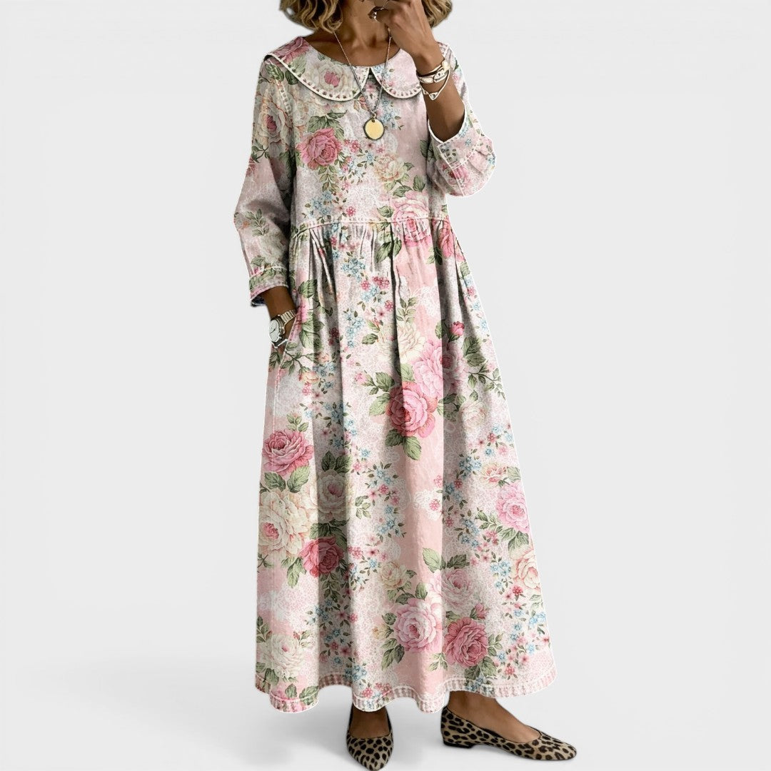 Lara | Vestido de mezclilla con flores