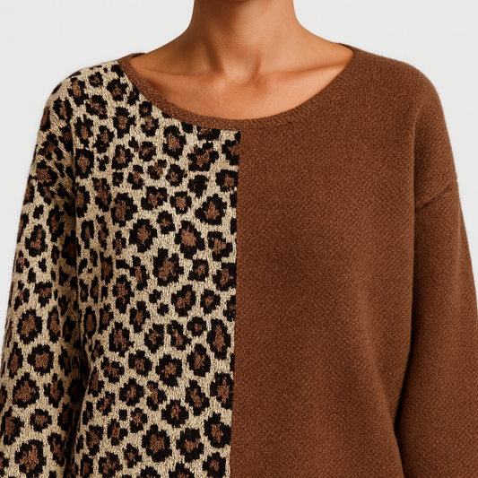 Marina - Suéter casual con motivo de leopardo