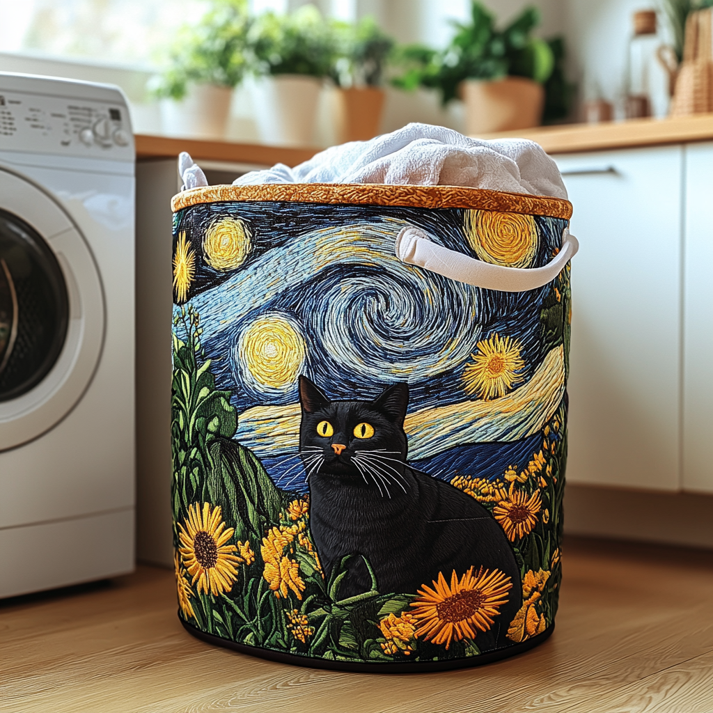 Gato Curioso | Cesta de Almacenaje Acolchada