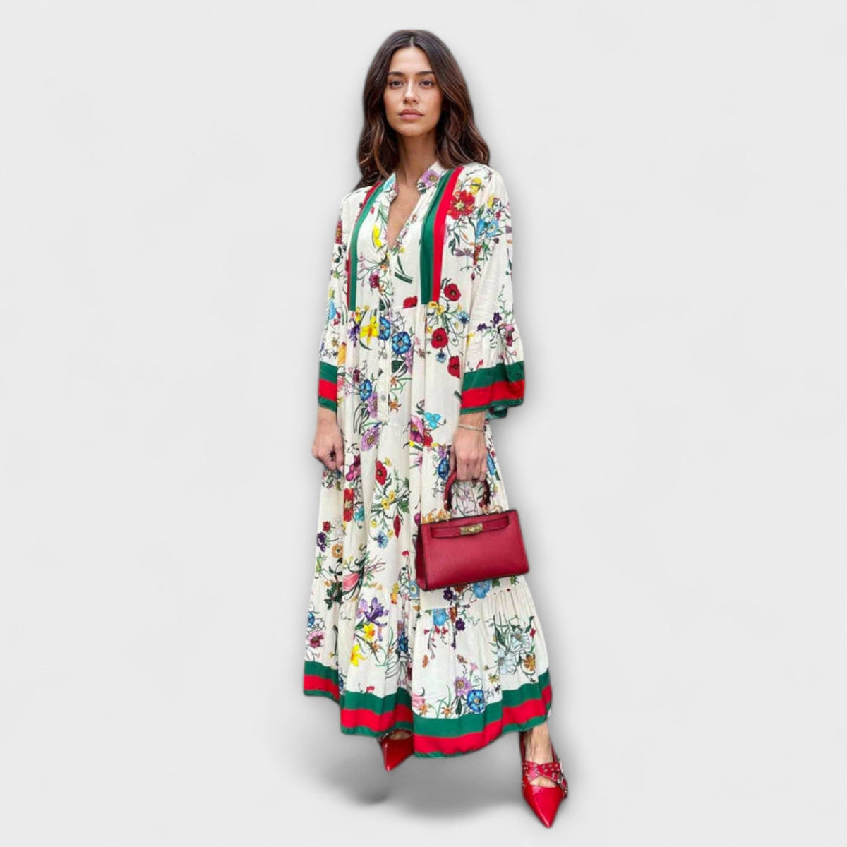 Oriana - Vestido maxi con motivo floral