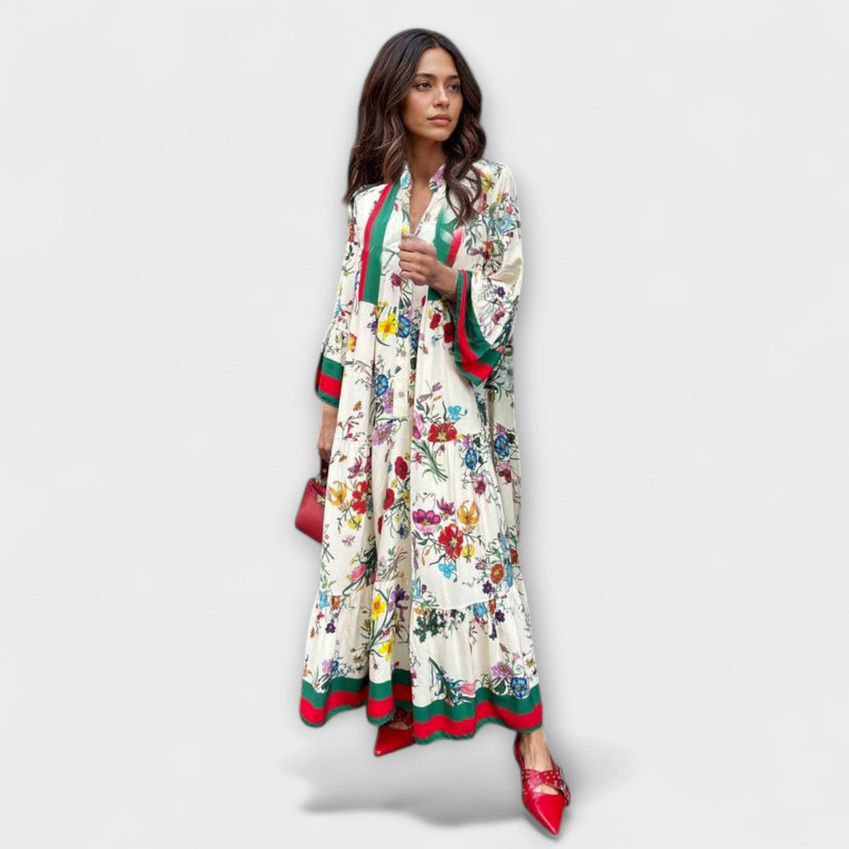 Oriana - Vestido maxi con motivo floral